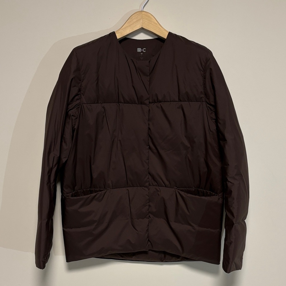 Uniqlo c ultra light down dark brown sz s small preloved